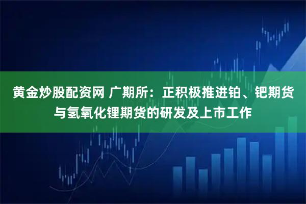 黄金炒股配资网 广期所：正积极推进铂、钯期货与氢氧化锂期货的研发及上市工作