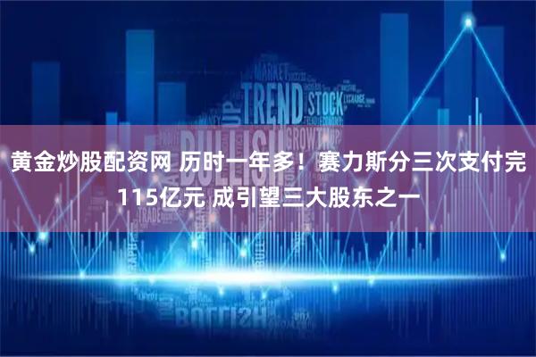 黄金炒股配资网 历时一年多！赛力斯分三次支付完115亿元 成引望三大股东之一